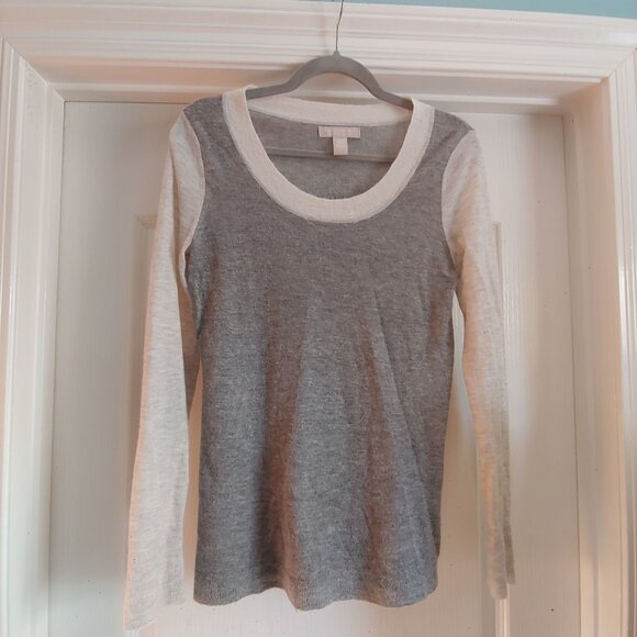 Banana Republic Alpaca/Nylon/Wool Blend L Sleeve Elbow Patch Pullover M - Picture 3 of 11